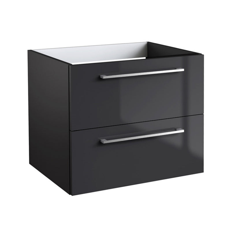 Wall-Mounted Double-Drawer Cloakroom Basin Vanity Unit - Black