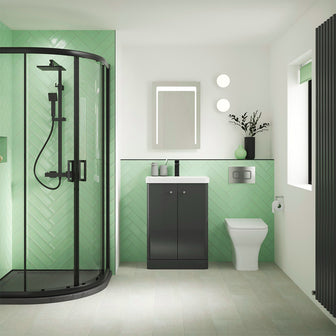Black Quadrant Shower Enclosure 1950mm Height Secondary image