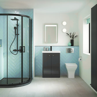 Black Quadrant Shower Enclosure - 1950mm Height Secondary image