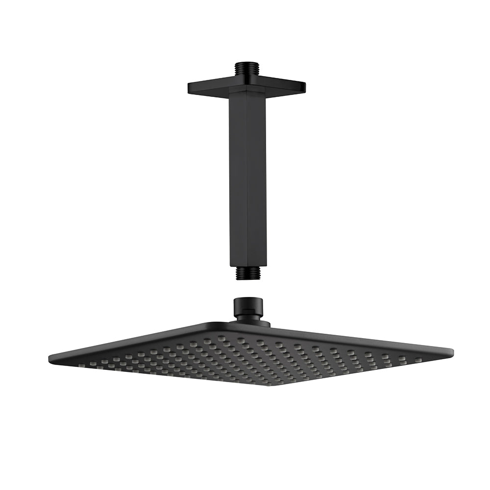 shower head and arm square black