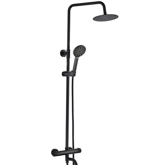 Black Shower Riser Rail Kit with 3 Outlet Exposed Shower Valve