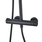 Matt black shower riser thermostatic valve