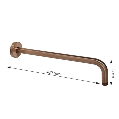 brushed bronze wall mounted shower arm