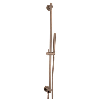 Brushed Bronze Shower Slider Rail Kit with Single Function Handset and Bottom Outlet Secondary image