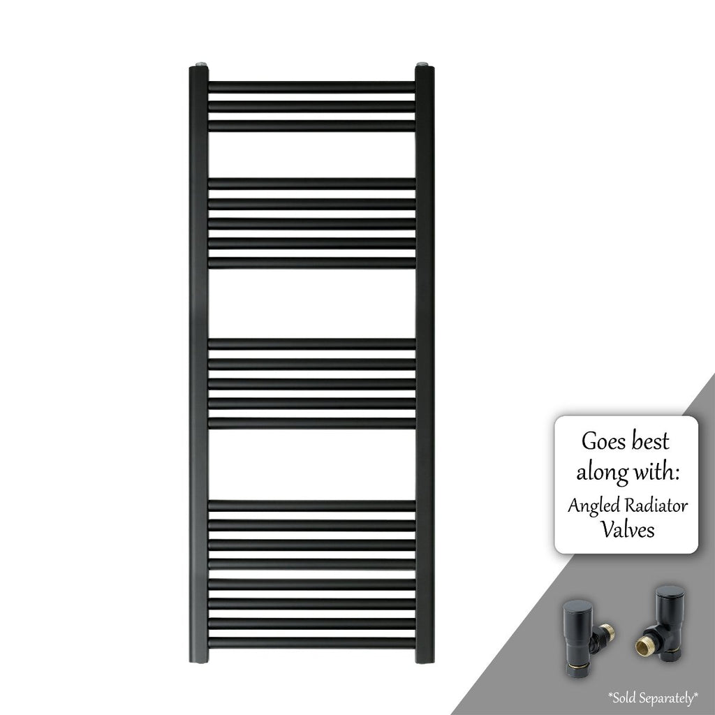 Black Towel Radiator 1200 x 500