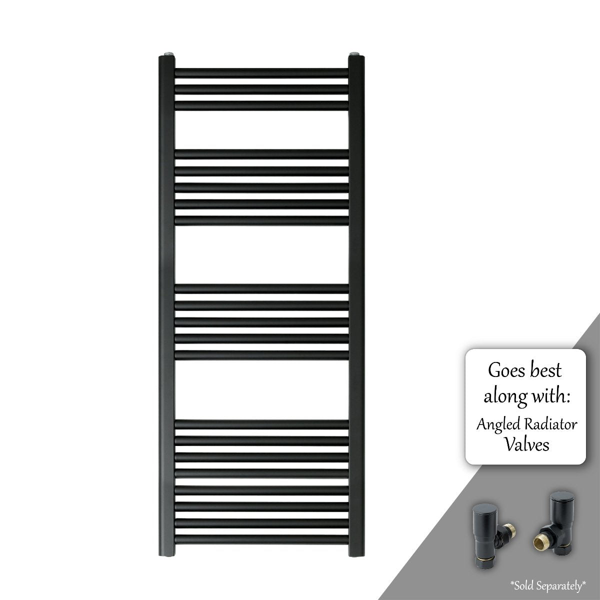 Black Towel Radiator 1200 x 500