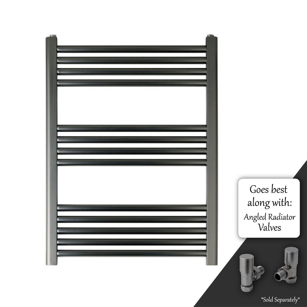 800mm x 600mm black radiator towel rail