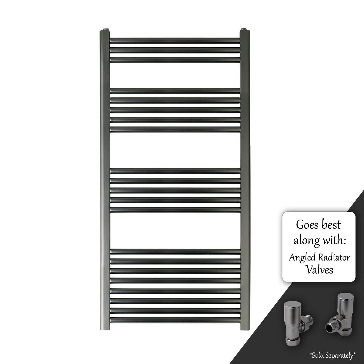 radiator towel rail black 1200mm x 600mm