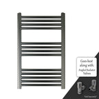 brushed brass 800 x 500 dual fuel towel radiator