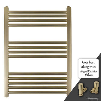 Dual Fuel Towel Radiator 800mm x 600mm - Brushed Brass Secondary image