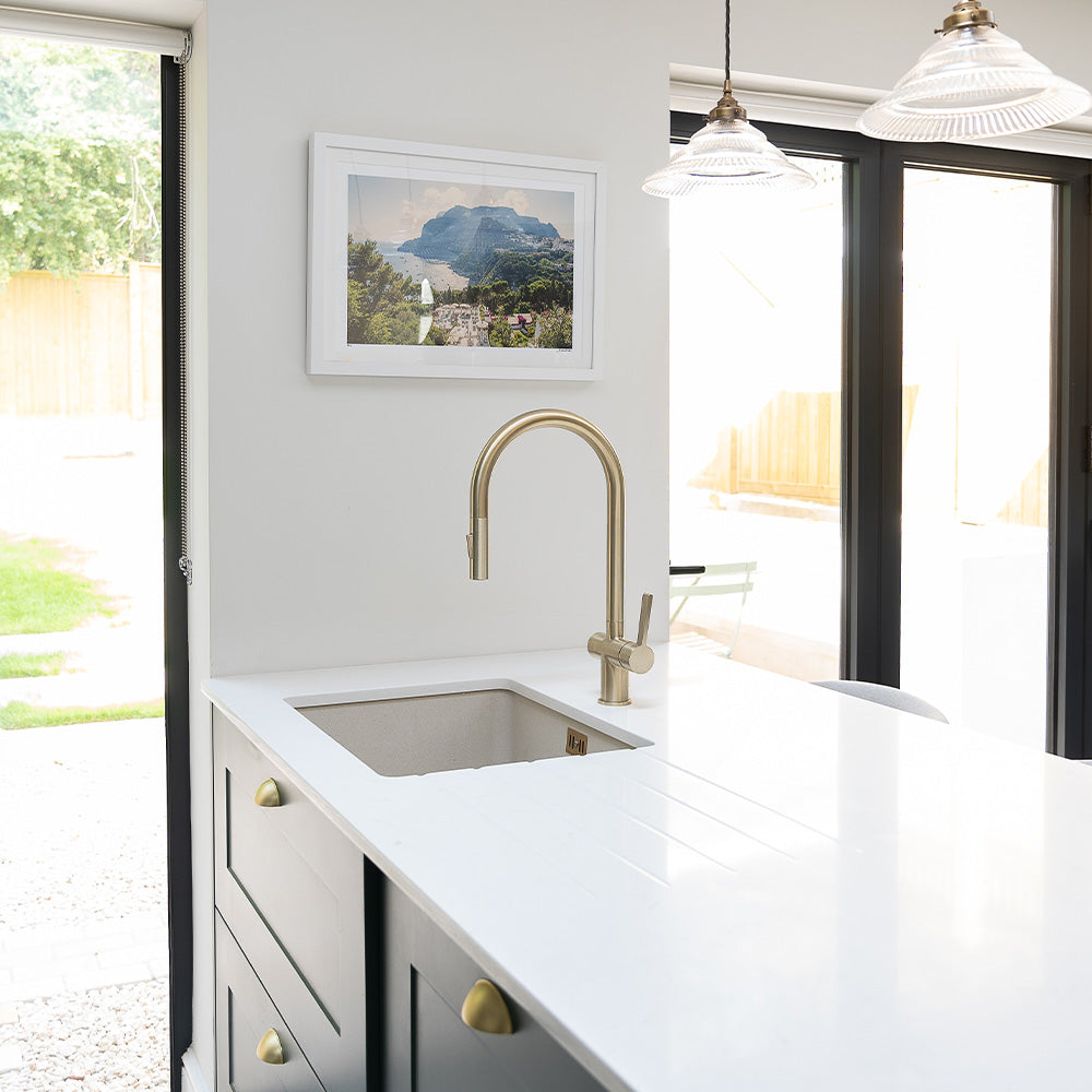 brushed brass kitchen taps Tapron