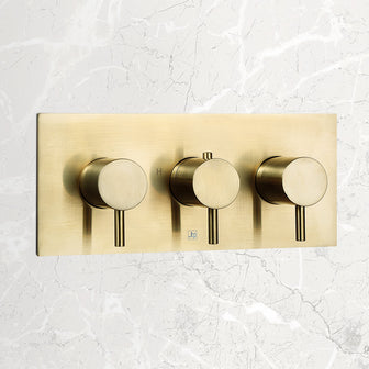 Brushed Brass Concealed 3-Way Shower Valve Secondary image