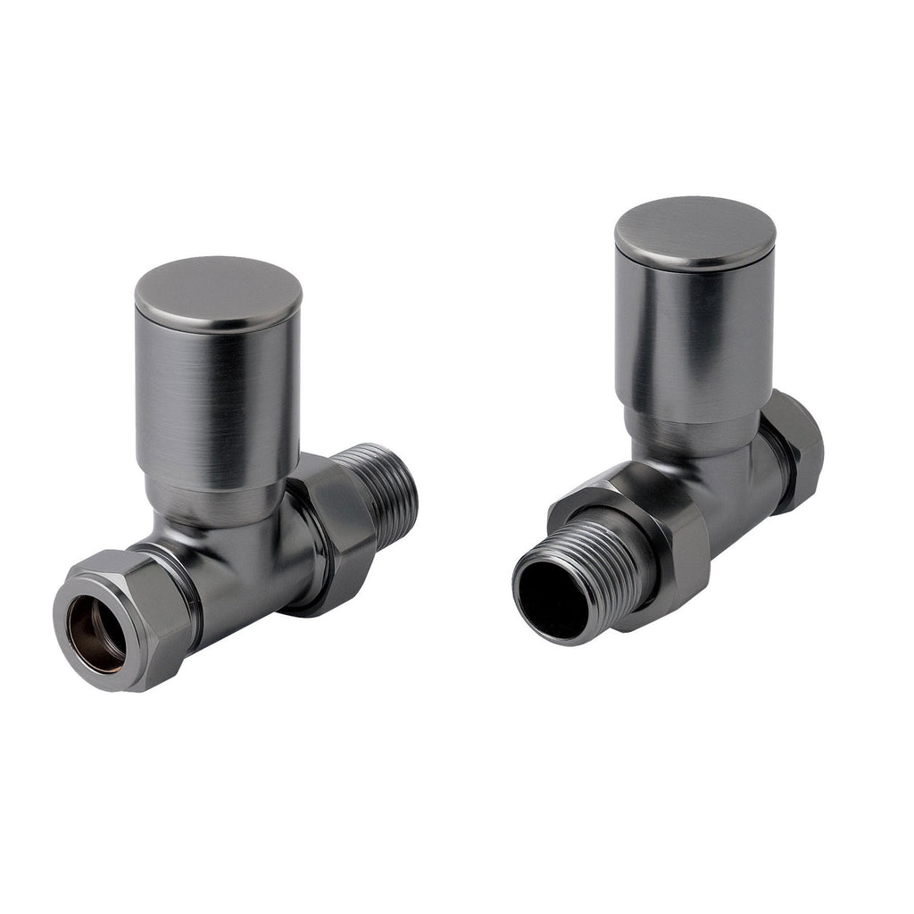 Black Straight Radiator Valves