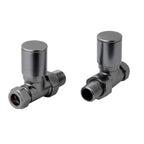 Black Straight Radiator Valves