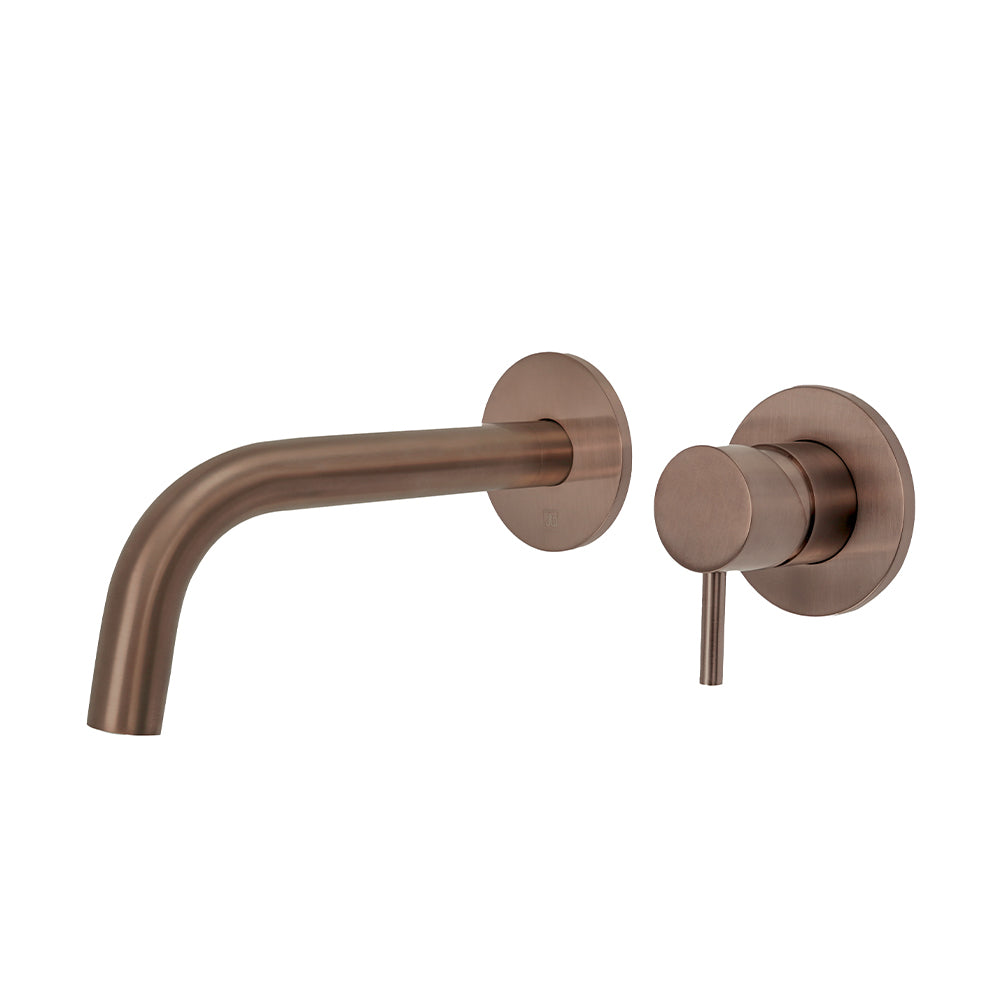 2 Holes Wall Mounted Basin Mixer Tap  – Brushed Bronze Secondary image
