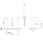 brushed steel bath tap - Technical Drawing-Tapron