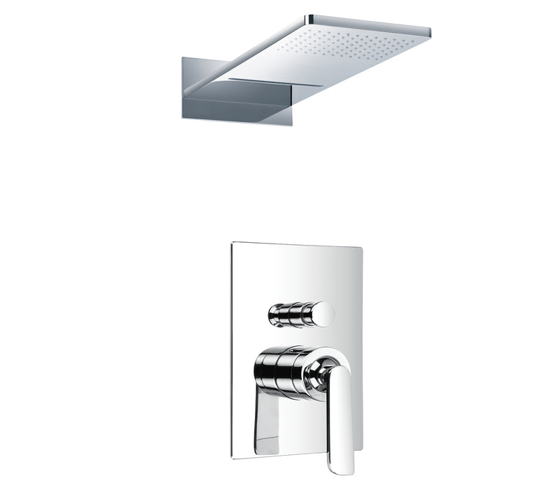 Cascata single lever concealed diverter with 2 outlets overhead shower- Tapron
