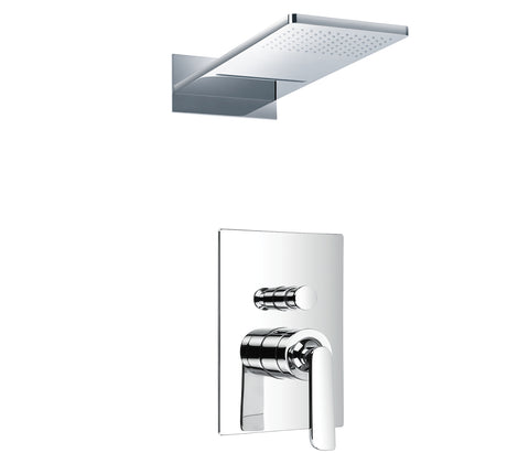 Cascata single lever concealed diverter with 2 outlets overhead shower- Tapron