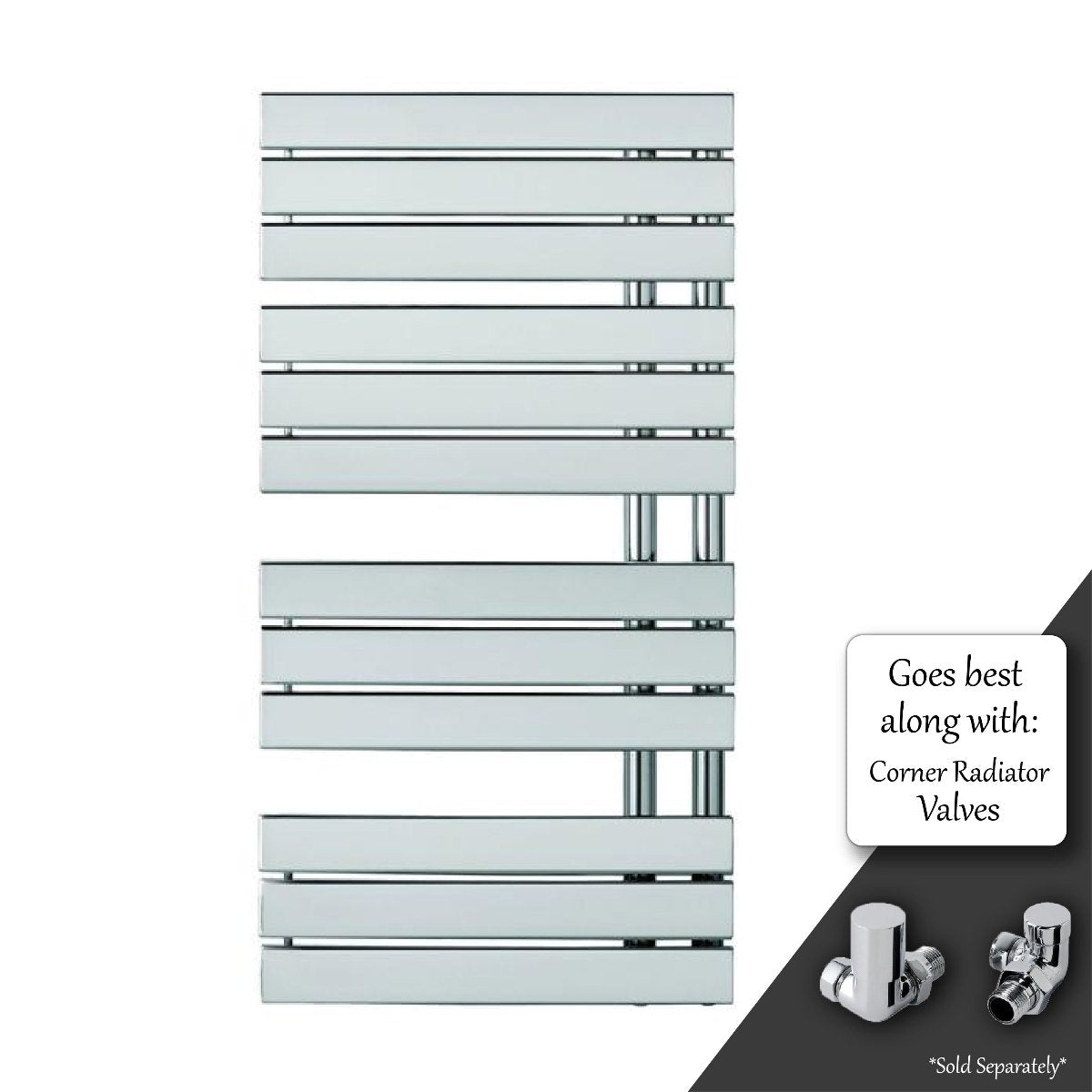 Open-Sided Dual Fuel Chrome Towel Radiator - 1080mm X 550mm Secondary image