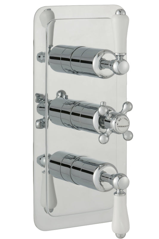  Two Outlet Concealed Thermostatic Shower Valve Vertical -Chrome 1200