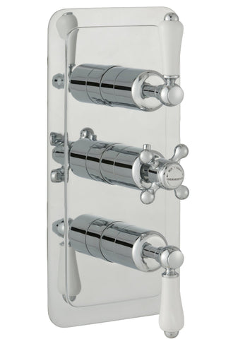  Two Outlet Concealed Thermostatic Shower Valve Vertical -Chrome