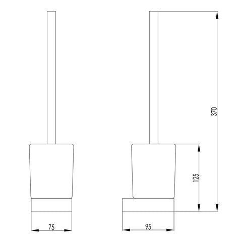 toilet brush and holder Technical Drawing  -  tapron