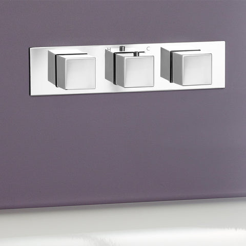 horizontal 2 outlet thermostatic shower valve tapron