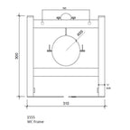 wall hung toilet frame cistern technical drawing