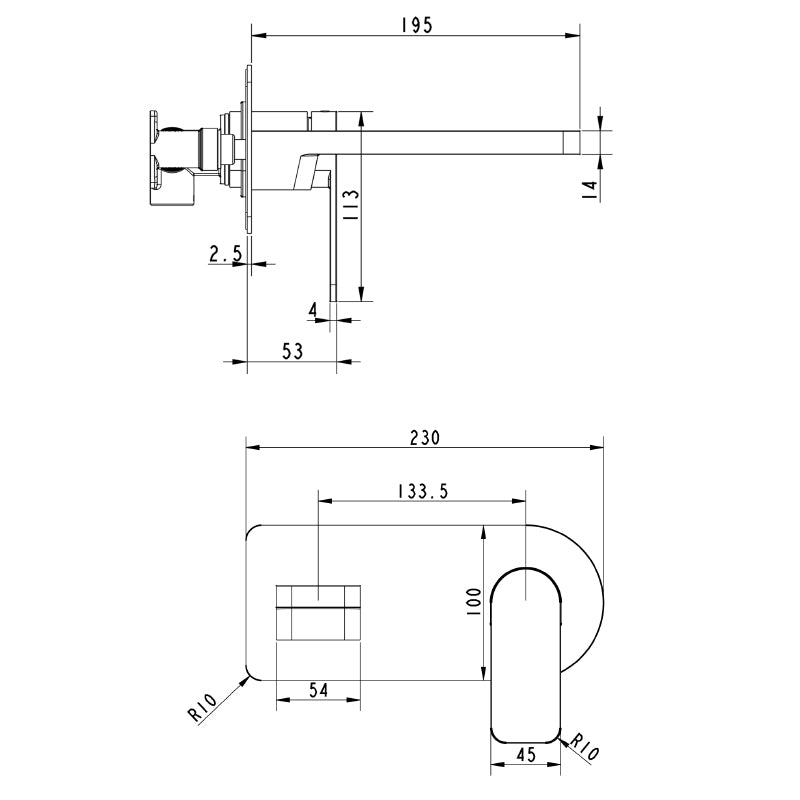 brass sink taps bathroom-Drawing Technical