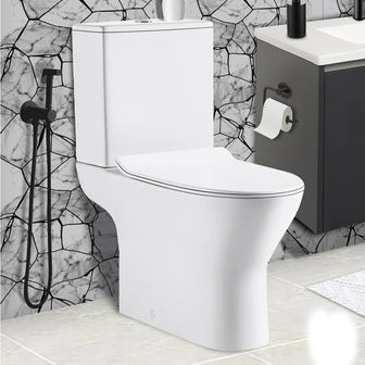 Rimless Close Coupled Back to Wall Toilet with Soft Close Seat Cover Secondary image