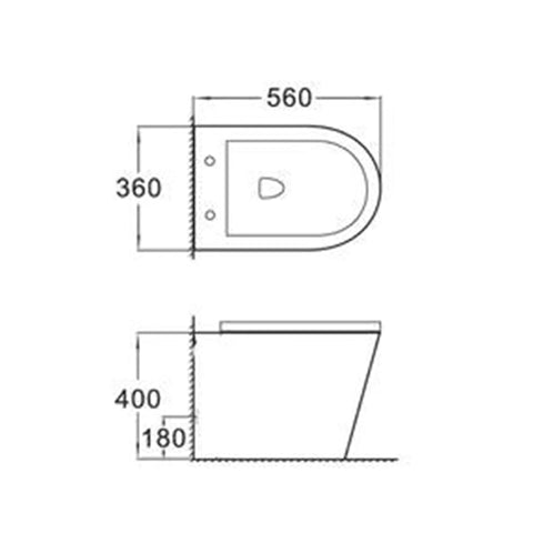 close coupled toilet technical drawing-tapron