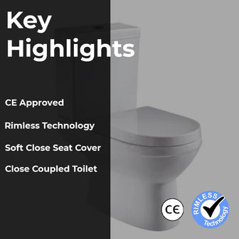 Rimless Close Coupled Back To Wall Toilet Secondary image