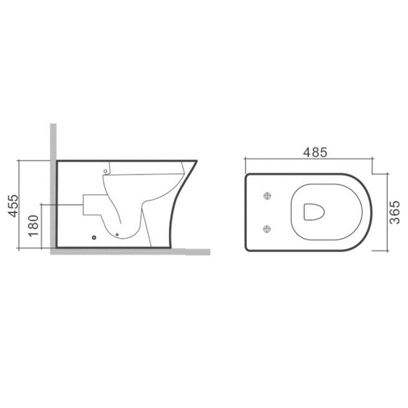 toilet modern closed seat technical drawing-tapron