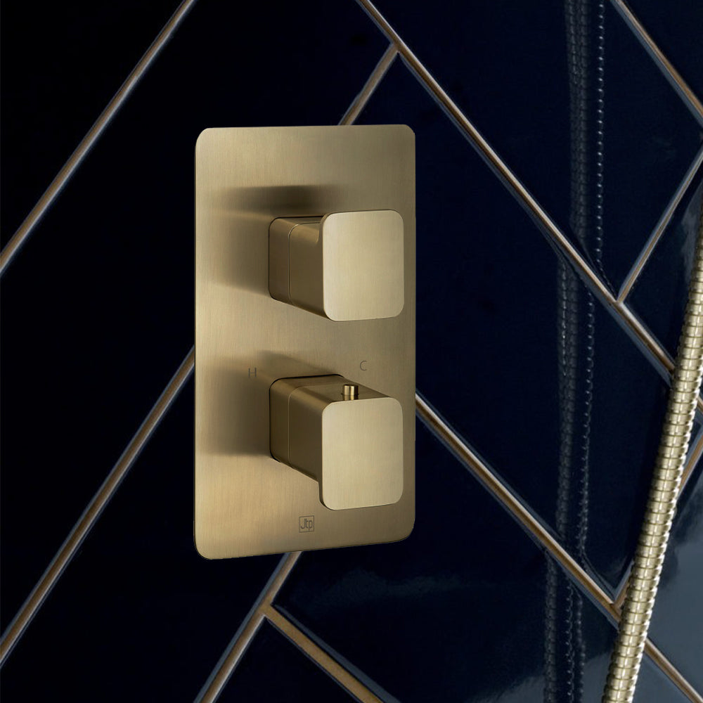1 Outlet Concealed Thermostatic Shower Valve - Brushed Brass Secondary image