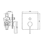bath diverter concealed bathroom tap technical drawing