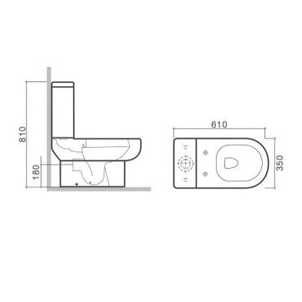 close coupled toilet technical drawing-tapron