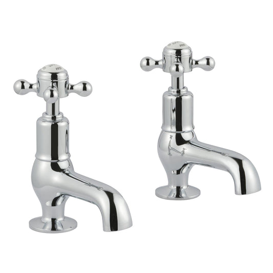 Cloackroom basin taps with curved nose chrome finish 1800