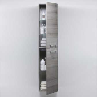 Single Door Bathroom Cabinet Side Unit-Grey Secondary image