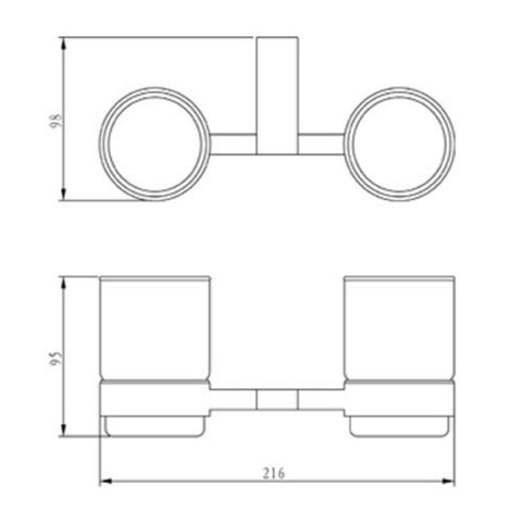 double tumbler holder technical drawing