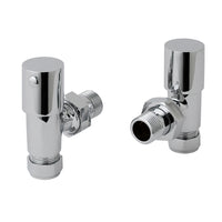 chrome angled towel rail valves