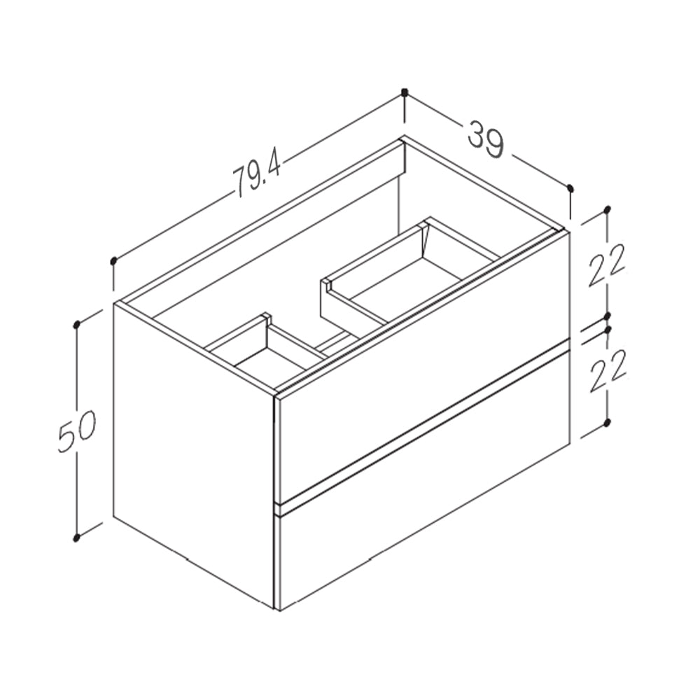 Wall-Mounted 800mm Basin Vanity Unit- Anthracite Secondary image