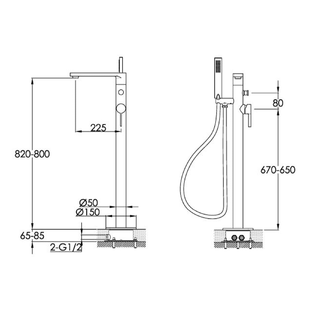 floor mounted bath tap