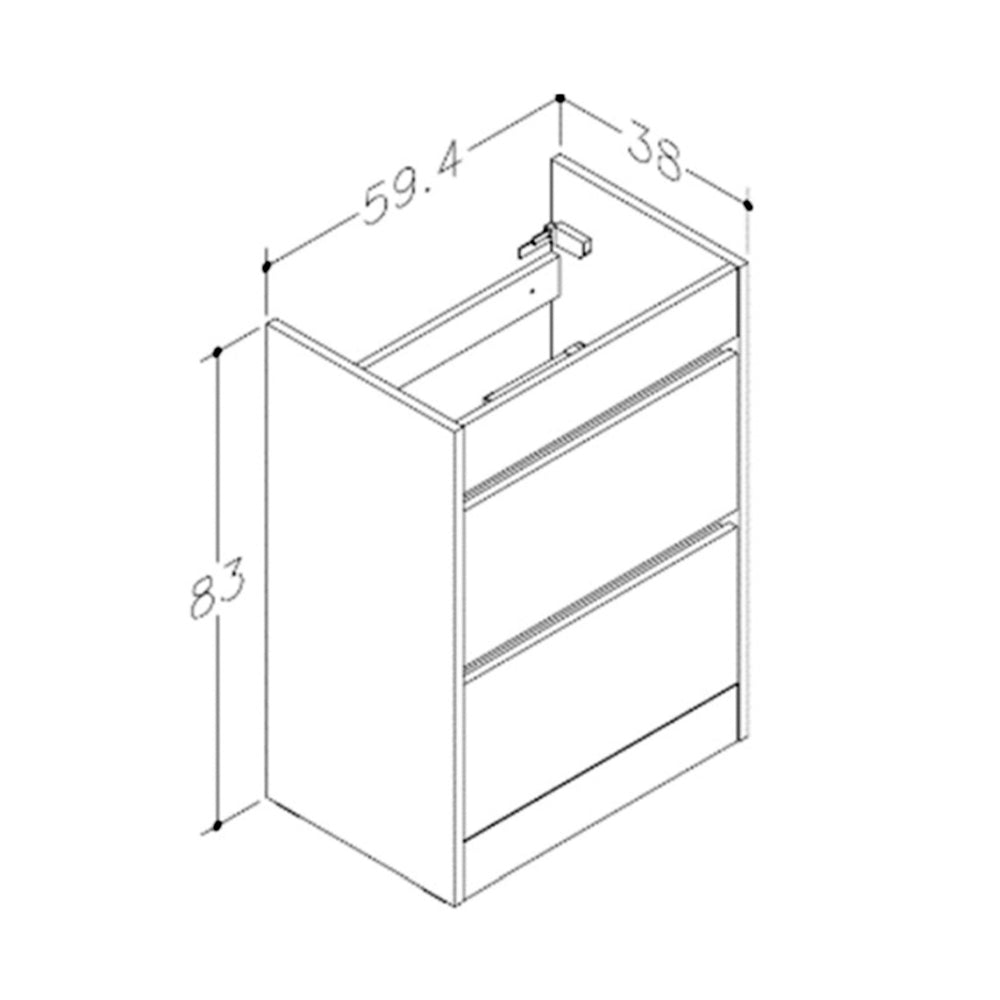 white gloss vanity unit
