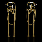 Chester Gold Pinch Bath Shower Mixer with Kit