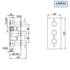 concealed shower valve technical drawing-tapron