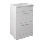 floor standing bathroom cabinet with basin and drawers