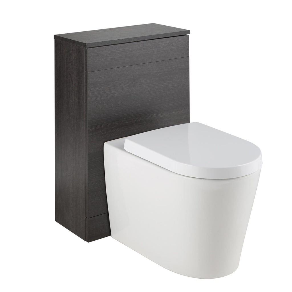 Black free-standing WC unit
