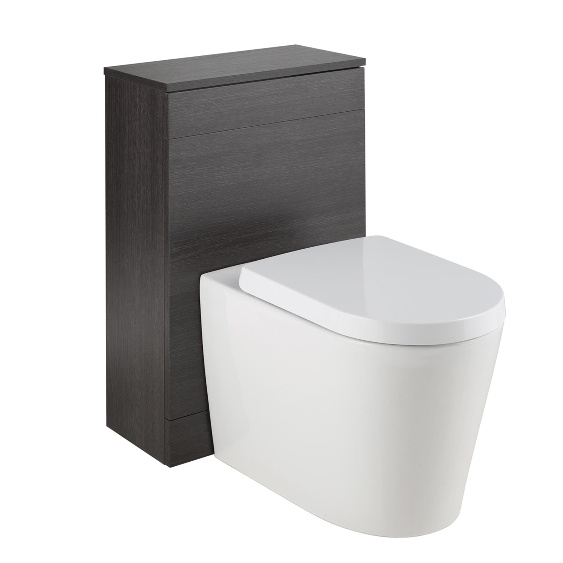 Black free-standing WC unit
