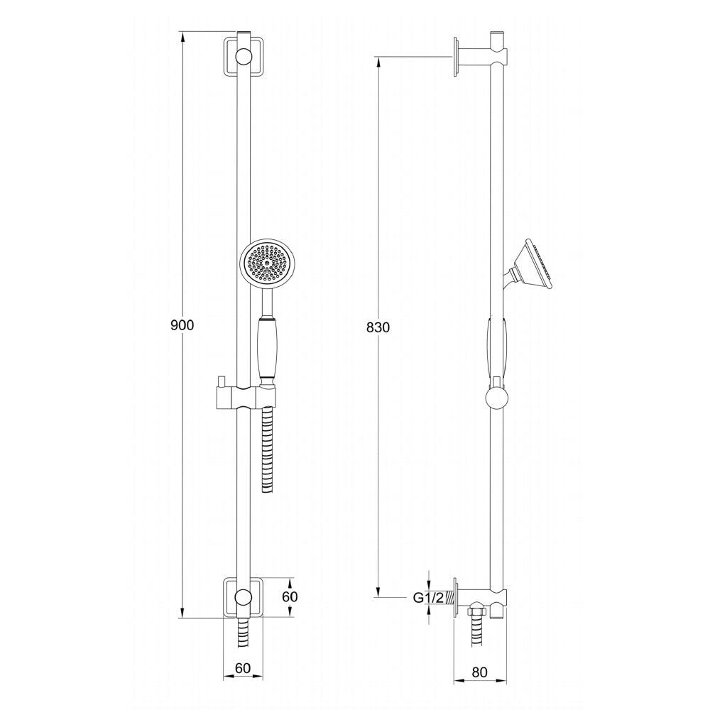 shower head riser rail