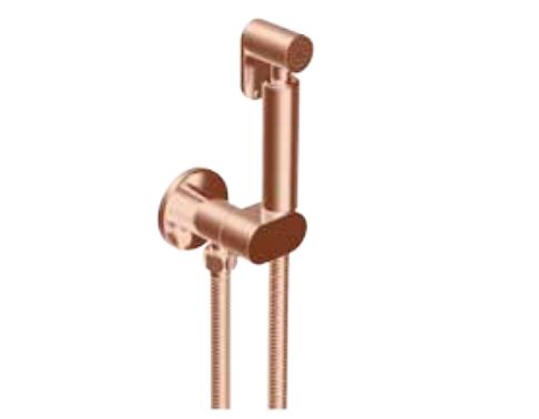 Rose Gold Douche Shower Kit with Hose and Wall Bracket Secondary image